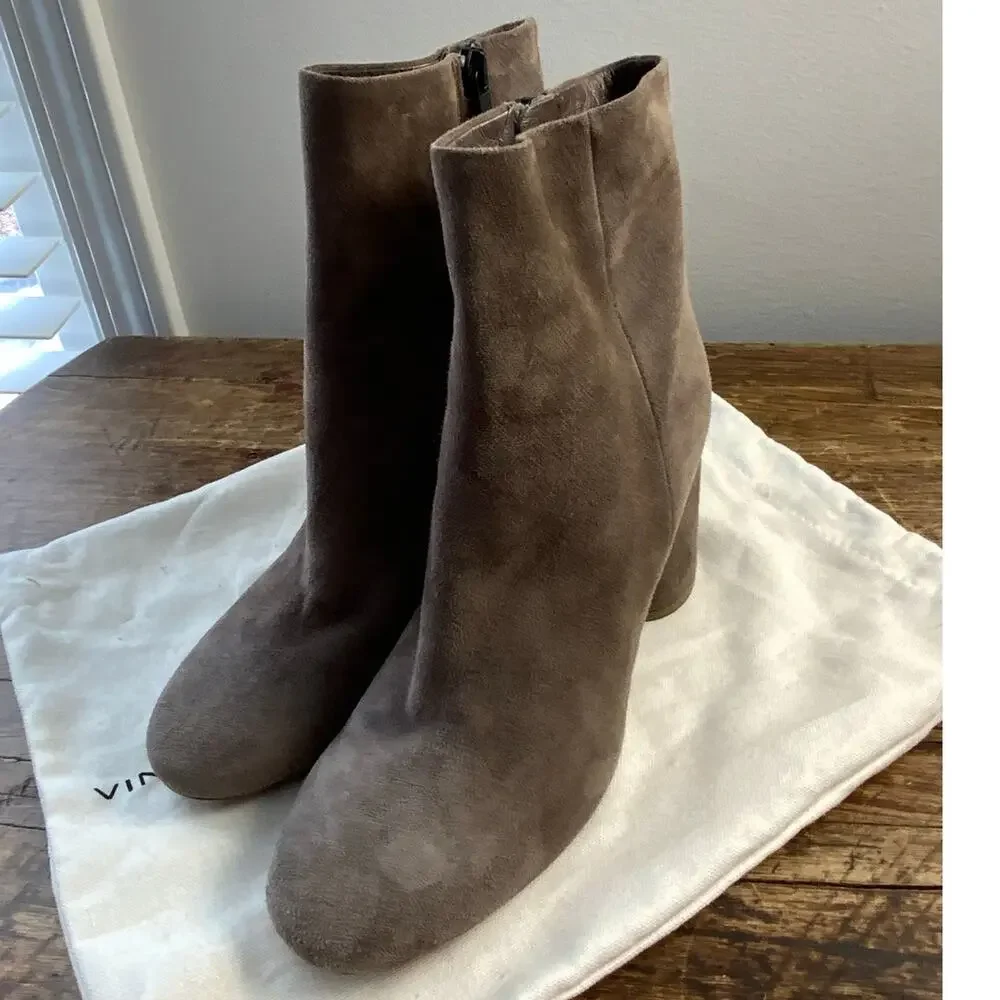 VINCE Highbury Booties in Pewter Gray‎ Suede size 7.5
